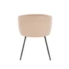 A back view of a beige velvet armchair with black metal legs. Produktbild-Vorschau