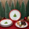 6x Świąteczny wymarzony talerz na ciasto porcelanowy Podgląd zdjęcia produktu 2