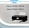 A graphic showing a printer and text indicating compatibility with Canon PIXMA TS8750 and TS8751 models. Produktbild-Vorschau
