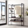 A wardrobe stand with clothes and decorative items, placed indoors near a window. Anteprima dell’immagine prodotto