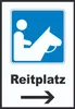 Reitplatz Schild mit Pfeil rechts A5 Rückseite Produktbild-Vorschau 1
