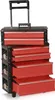 A red and black rolling tool chest with multiple drawers, shown against a white background. Produktbild-Vorschau