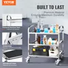 VEVOR 3-stupňový mobilný laboratórny vozík z nehrdzavejúcej Náhľad obrázku produktu 5