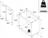 Diagrams showing the dimensions of a kitchen cabinet and its doors, along with a weight limit indicator. Voir les images du produit