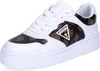 A single white and brown Guess sneaker is shown from a side angle on a white background. Produktbild-Vorschau
