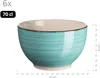 A single turquoise bowl with a beige interior and a dark rim, shown against a white background. Dimensions are indicated by dashed lines and text. Produktbild-Vorschau