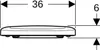 A technical drawing showing the dimensions of a toilet seat. Anteprima dell’immagine prodotto