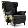 Ohrensessel HAVANA Print – Skandinavischer Relaxsessel mit Produktbild-Vorschau 1