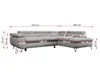 Ecksofa Sofa Grau, Wohnlandschaft L-Form mit Schlaffunktion Produktbild-Vorschau 9