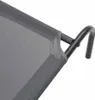 A close-up view of the corner of a grey mesh pet bed with a black metal frame. Náhľad obrázku produktu