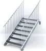 Stahltreppe 7 Stufen bis Höhe 140 cm, Laufbreite : 110 cm Produktbild-Vorschau 1