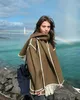 ASKSA Damen Herbst Winter Mantel Mit Schal Lose Langarm Produktbild-Vorschau 2
