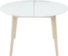 Miliboo - Design-Esstisch rund ausziehbar Weiß und Holz Produktbild-Vorschau 1