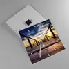 Wanduhr - Quadrat - Glasuhr - Strand Ozean Sand Holzbrücke Produktbild-Vorschau 2