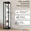 K-Möbel Vetrina in vetro in piedi in nero (176x37x33cm) con Anteprima dell’immagine prodotto 2