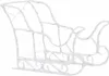 A white, glittery sleigh decoration. Podgląd zdjęcia produktu