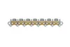 A close-up, straight-on view of a segment of a chainsaw chain against a white background. Produktbild-Vorschau