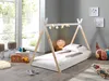 A child's teepee-style bed in a bedroom with large windows. Produktbild-Vorschau