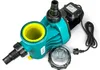 A teal and yellow pool filter pump with a black power cord and plug, shown on a white background. Produktbild-Vorschau