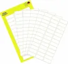 A stack of white labels on a yellow backing sheet, with some text and a German flag icon. Anteprima dell’immagine prodotto