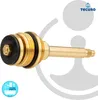 A close-up studio shot of a brass valve stem with black rubber seals. Produktbild-Vorschau