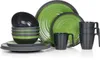Melamin Camping Geschirr Set 4 Personen Stone Green + 4 Produktbild-Vorschau 1
