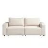 A beige modular sofa with two seat cushions and two back cushions, shown from the front against a white background. Voir les images du produit