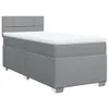 Möbel Boxspringbett mit Matratze Hellgrau 80x200 cm Stoff - Produktbild-Vorschau 2