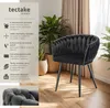 tectake® Set jídelní židle Astano čalouněná, se sametovým Náhled obrázku produktu 3