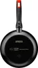The back of a black frying pan with a black handle with a red accent. Náhľad obrázku produktu