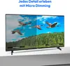 A split-screen image showing a television displaying two different picture modes: 'Standard' and 'Micro Dimming'. Produktbild-Vorschau
