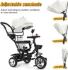 4 in 1 Baby-Dreirad Kinderdreirad Lenkstange Fahrrad Baby Produktbild-Vorschau 5