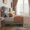 Jednolôžko ProximaX 90×200 cm, šedé – posteľ s poťahom z Náhľad obrázku produktu 6