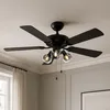 DeckenventilaTor Schwarz mit Holzprint 107,5 cm 3 Flammig Produktbild-Vorschau 8