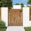 vidaXL Porte de jardin 105x130 cm acier corten design herbe Voir les images du produit 2