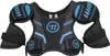 A black and blue hockey shoulder pad with the Warrior logo. Produktbild-Vorschau