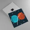 Wanduhr - Quadrat - Glasuhr - Abstraktion Blau Rot - Produktbild-Vorschau 2