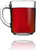 A clear studio shot of a glass mug filled with a red beverage, isolated on a white background. Produktbild-Vorschau