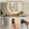 S'AFIELINA Specchio da bagno LED Rotondo 60cm, touch, Anteprima dell’immagine prodotto 10