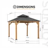 Zedernholz Gazebo KAPS mit Solar - 330cm x 330cm, braun Produktbild-Vorschau 7