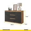 A sideboard with dimensions indicated by measurement lines and text. Voir les images du produit