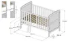ZEE Weiß Babybett 140x70 cm PHILIP 3in1 Kinderbett umbaubar Produktbild-Vorschau 2