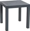 A dark gray square side table with a slatted top and four legs, presented against a white background. Anteprima dell’immagine prodotto