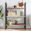 vidaXL Wandregal 100x60x2 cm Massivholz Eiche Unbehandelt Produktbild-Vorschau 3