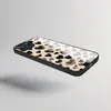 A phone case with a heart pattern is shown floating against a plain background. Produktbild-Vorschau