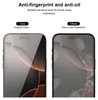 Comparison of two phone screen protectors, one labeled 'Ours' and the other 'Others', highlighting fingerprint resistance. Produktbild-Vorschau