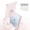 A pink tablet case with a clear back is shown, with the tablet inside, appearing to be protected from shattering glass. Produktbild-Vorschau