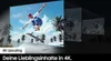 A montage of screens showing a skateboarder in action, with text overlay indicating 4K upscaling and content in 4K. Produktbild-Vorschau