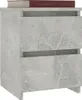 A close-up, front-facing view of a concrete-gray bedside table with two drawers. Produktbild-Vorschau