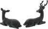 2x Dekofigur "Reh & Hirsch" aus Polyresin, matt schwarz, Produktbild-Vorschau 3